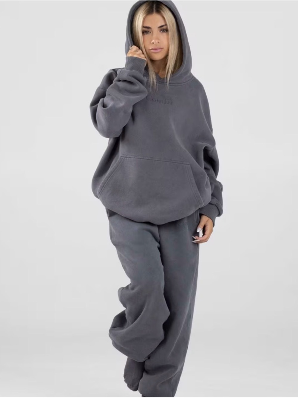 Comfrt- Oversized Steel Gray Hoodie Brand new